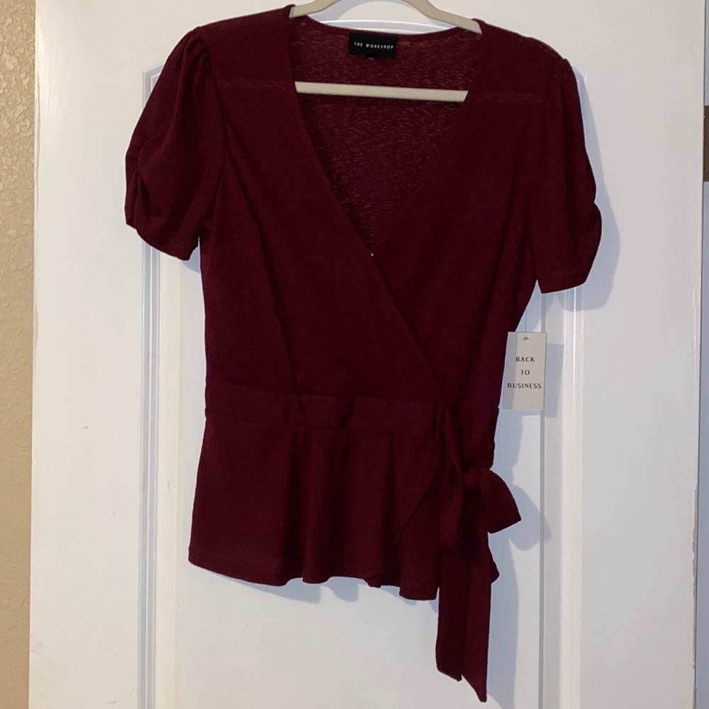 New with tags burgundy blouse size large